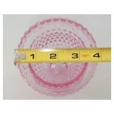 Vintage Pink Pressed Glass Fairy Lamp Diamond Point Footed Shade Viking