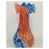 Vintage Decor Lot Alcobaca Portugal Vase Art Glass Ronson Cup