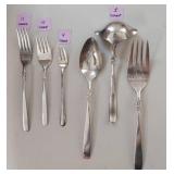Mixed Flatware Lot Sterling & Silverplate Forks Spoons Knives Servers