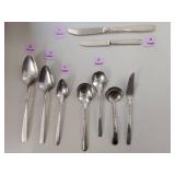 Mixed Flatware Lot Sterling & Silverplate Forks Spoons Knives Servers