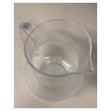 Pair Hand Blown Art Glass Pitchers Clear Bubble Glass Large Small