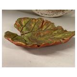 Rustic Saint Julien Hand Painted Tray & Leaf Dish French Country Decor