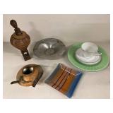 Vintage Decorative Housewares Lot China Copper Glass Wicker Metal