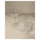 Vintage Etched Glass Decorative Lot Compote Bowl Vase 4 Piece Set
