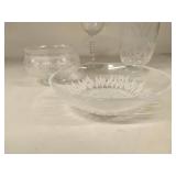 Vintage Etched Glass Decorative Lot Compote Bowl Vase 4 Piece Set