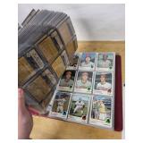 Baseball Card Album Binder - Burgundy with Vintage Cards