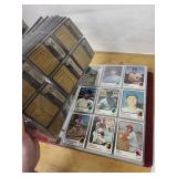 Baseball Card Album Binder - Burgundy with Vintage Cards