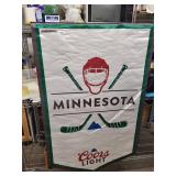 Minnesota Banner Flag - Hockey Mask & Sticks Design with Coors Light