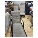 Cantilever Rocking Outdoor Patio Chairs - Woven Beige Fabric, Metal Frame
