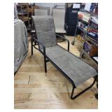 Cantilever Rocking Outdoor Patio Chairs - Woven Beige Fabric, Metal Frame