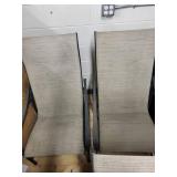 Cantilever Rocking Outdoor Patio Chairs - Woven Beige Fabric, Metal Frame