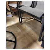 Cantilever Rocking Outdoor Patio Chairs - Woven Beige Fabric, Metal Frame