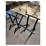 Barbell Rack Stands - Pair, Heavy-Duty Black Steel, 4 Bar Holders