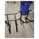 Barbell Rack Stands - Pair, Heavy-Duty Black Steel, 4 Bar Holders
