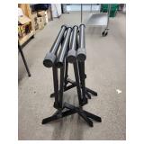 Barbell Rack Stands - Pair, Heavy-Duty Black Steel, 4 Bar Holders