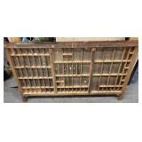 Vintage Wooden Letterpress Type-Case Cabinet with Grid Compartments