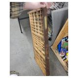 Vintage Wooden Letterpress Type-Case Cabinet with Grid Compartments