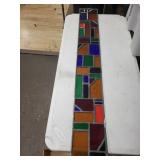 Stained Glass Mosaic Panel - Multicolor Geometric Glass Tiles, 41 in Long