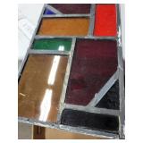 Stained Glass Mosaic Panel - Multicolor Geometric Glass Tiles, 41 in Long
