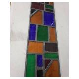 Stained Glass Mosaic Panel - Multicolor Geometric Glass Tiles, 41 in Long