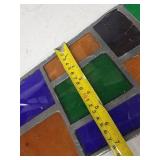 Stained Glass Mosaic Panel - Multicolor Geometric Glass Tiles, 41 in Long