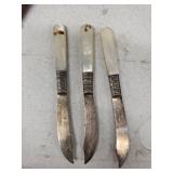 Sterling Silver & Mother-of-Pearl Dinner Knives - 3-Piece Set (Lot of 3)