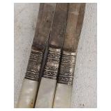 Sterling Silver & Mother-of-Pearl Dinner Knives - 3-Piece Set (Lot of 3)