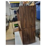Walnut Finish Wooden Shelf Unit with Vertical Dividers (Lot of 2)