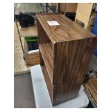 Walnut Finish Wooden Shelf Unit with Vertical Dividers (Lot of 2)
