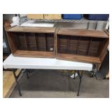 Walnut Wood Veneer 5-Compartment Cubby Shelf Set of 2