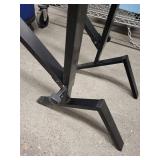 Black Steel Adjustable Work Stand with Dual Top Crossbars - Heavy-Duty Industrial Stand