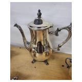 Silverplate Tea & Coffee Service on Ornate Tray - Teapot, Sugar, Creamer