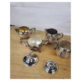 Silverplate Tea & Coffee Service on Ornate Tray - Teapot, Sugar, Creamer
