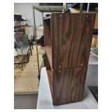 Walnut Wood Veneer Cabinet with 4 Compartments - Pair