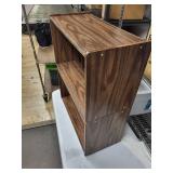 Walnut Wood Veneer Cabinet with 4 Compartments - Pair