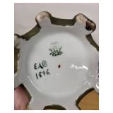 EA France Daisy Motif Vase with Gold Scrollwork - Black & Brown Ground, 14-15 in Tall