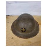 Brodie-Style Steel Helmet with Medical Cross Insignia