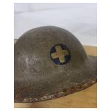 Brodie-Style Steel Helmet with Medical Cross Insignia