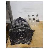 Antique Gothic Revival Silver-Plate Lantern with Six Cut-Glass Bottles & Shaker Jars
