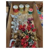 Christmas Ornaments & Decorations - Assorted Glass Baubles, Pine Cones, Figurines