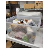 Assorted Plush Toys - Mixed Stuffed Animals in Clear Storage Bin