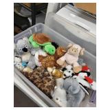 Assorted Plush Toys - Mixed Stuffed Animals in Clear Storage Bin