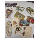 Vintage Christmas Cards & Kitchen Tools in Cardboard Box