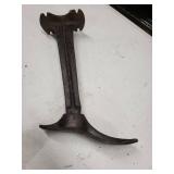 Antique Cast-Iron T-Head Bar & Curved Foot Clamp - 2-Piece Tool Set