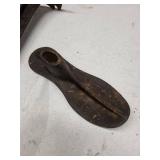 Antique Cast-Iron T-Head Bar & Curved Foot Clamp - 2-Piece Tool Set