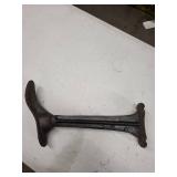 Antique Cast-Iron T-Head Bar & Curved Foot Clamp - 2-Piece Tool Set