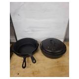 Cast Iron Skillet With Long Handle & Dutch Oven With Lid