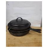 Cast Iron Skillet With Long Handle & Dutch Oven With Lid