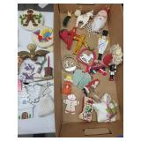 Ornaments - Vintage Christmas Mixed Glass Balls, Felt Decorations & Figures