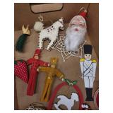 Ornaments - Vintage Christmas Mixed Glass Balls, Felt Decorations & Figures